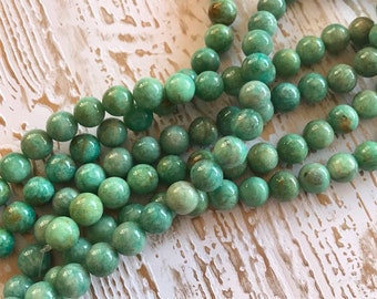 10mm Amazonite Beads - Smooth Amazonite Gemstone Strand - Beading Supplies