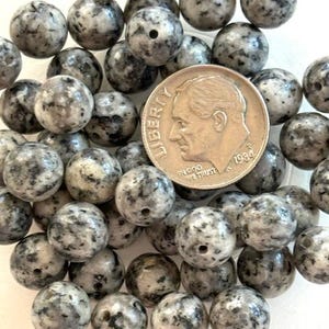 8mm Jasper Gemstone Beads -  Black & Gray Jasper - Beading Supplies