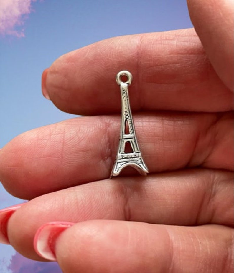 Sterling Eiffel Tower Charm Sterling Silver Charms Jewelry Supplies image 1