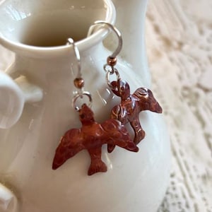 Copper Bird Earrings - Small, Lightweight Copper Bird Earrings - Hammered Copper Jewelry