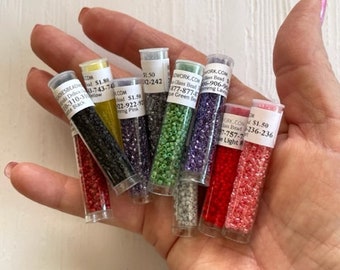 Glass Seed Bead Lot - (10) Tubes Glass Seed Beads - Beading Supplies