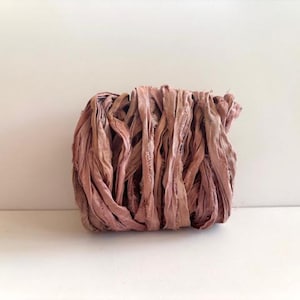 Silk Sari Ribbon - Recycled Mauve Sari Ribbon - 10 Yards Sari Ribbon