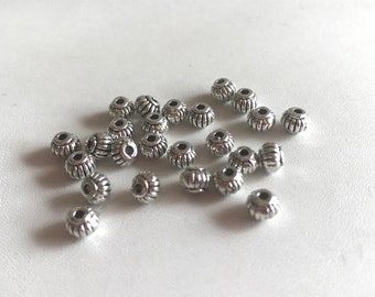 5mm Pewter Spacer Beads - 25 pc Pewter Beads - Beading Supplies