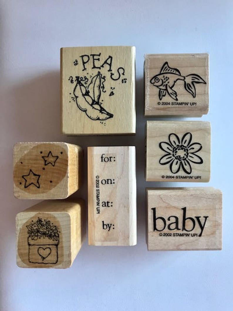 Journaling Supplies Rubber Stamp Lot Seven Rubber Stamps Scrapbook Supplies