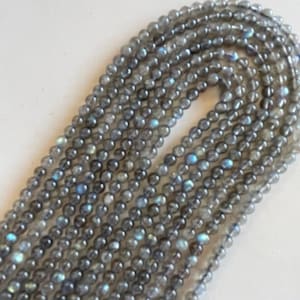 4 mm irisierende Labradorit Perlen - Kleine runde Labradorit Perlen