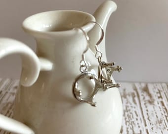 Sterling Crown Earrings - Sterling Silver Earrings - Princess Crown Jewelry
