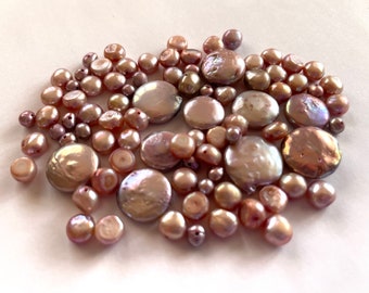 Freshwater Pearl Bead Mix - Multi Size FWP Beads - Jewelry Beading Supplies