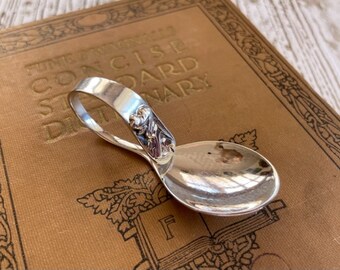 Sterling Spoon Pendant - Sterling Silver Baby Spoon Pendant - Bent Handle Spoon Pendant