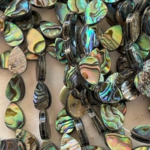 Abalone Shell Teardrop Beads - 8x12mm Paua Shell Beads - Jewelry Bead Supply