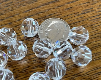 Clear Swarovski Crystal Beads - (11) 10mm Clear Round Swarovski Crystal Beads - Beading Supplies