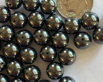 8mm Hematite Beads - Shiny Hematite Beads - Beading Supplies
