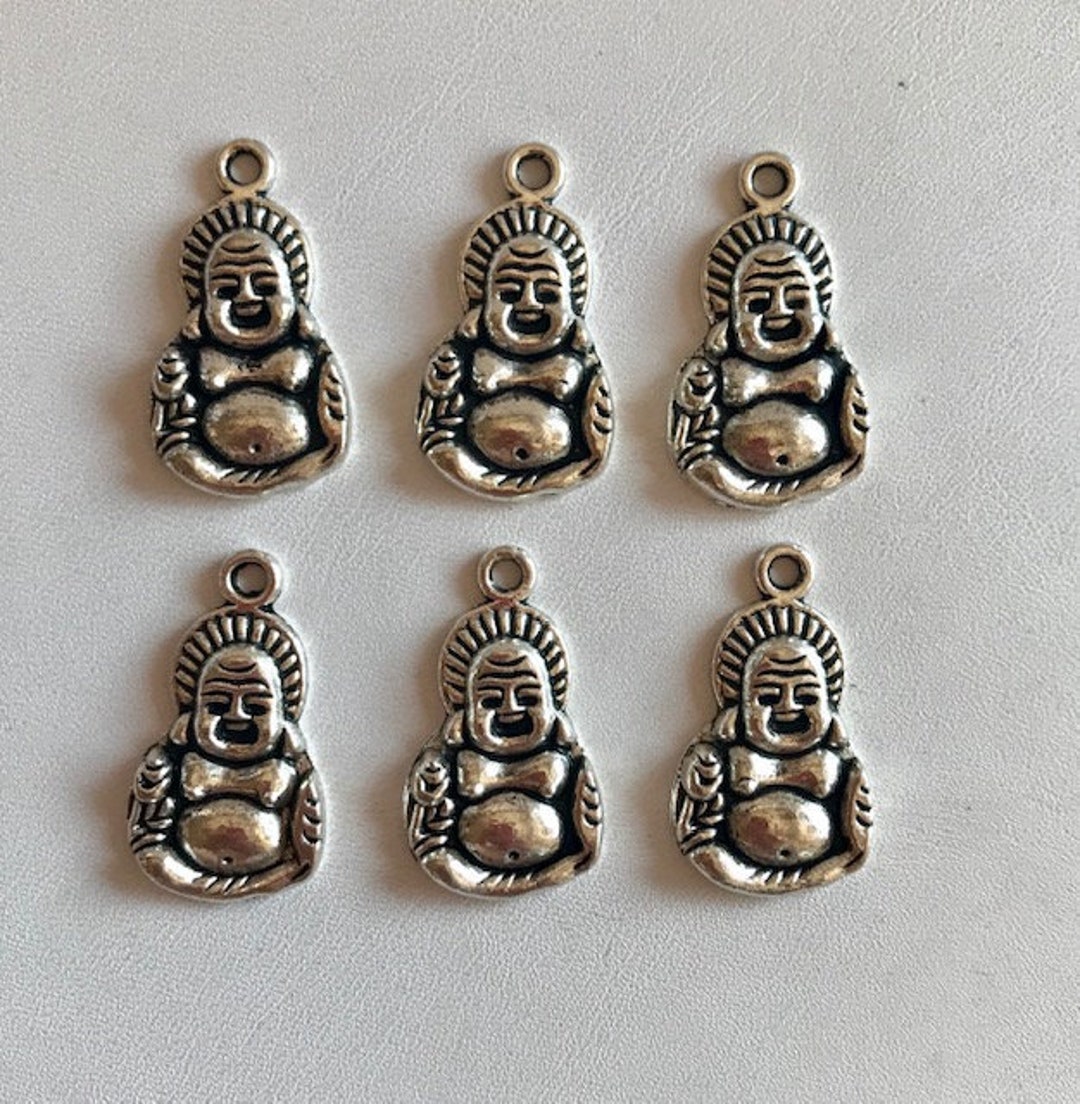 Buddha Charms 6 Small Pewter Buddha Pendants Jewelry Supplies - Etsy