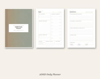 ADHD Planner Printable, ADHD Daily Planner, Neurodivergent Planner, Undated Daily Organizer, Dopamine Menu, A4 US Letter Pdf Download
