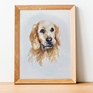 Custom Hand-Painted Watercolor Dog Portrait, Personalized from Your Photo, Customized Pet Illustration Keepsake, Dog Memorial Gift