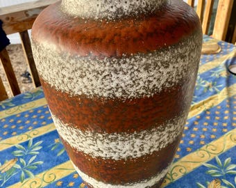 Vaso da pavimento vintage di grandi dimensioni, prodotto nella Germania Ovest.