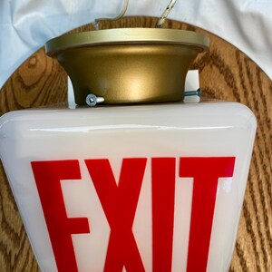Vintage Glass Exit Light - Etsy