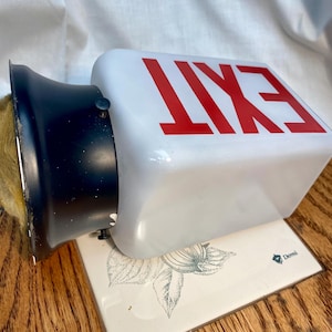 Vintage Glass Exit Light - Etsy