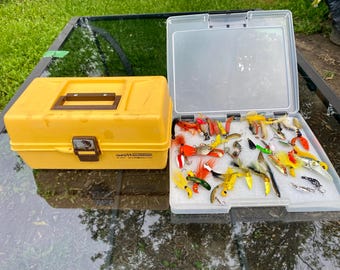 Classic Old Pal Woodstream Fishing Tackle Box and Tackle