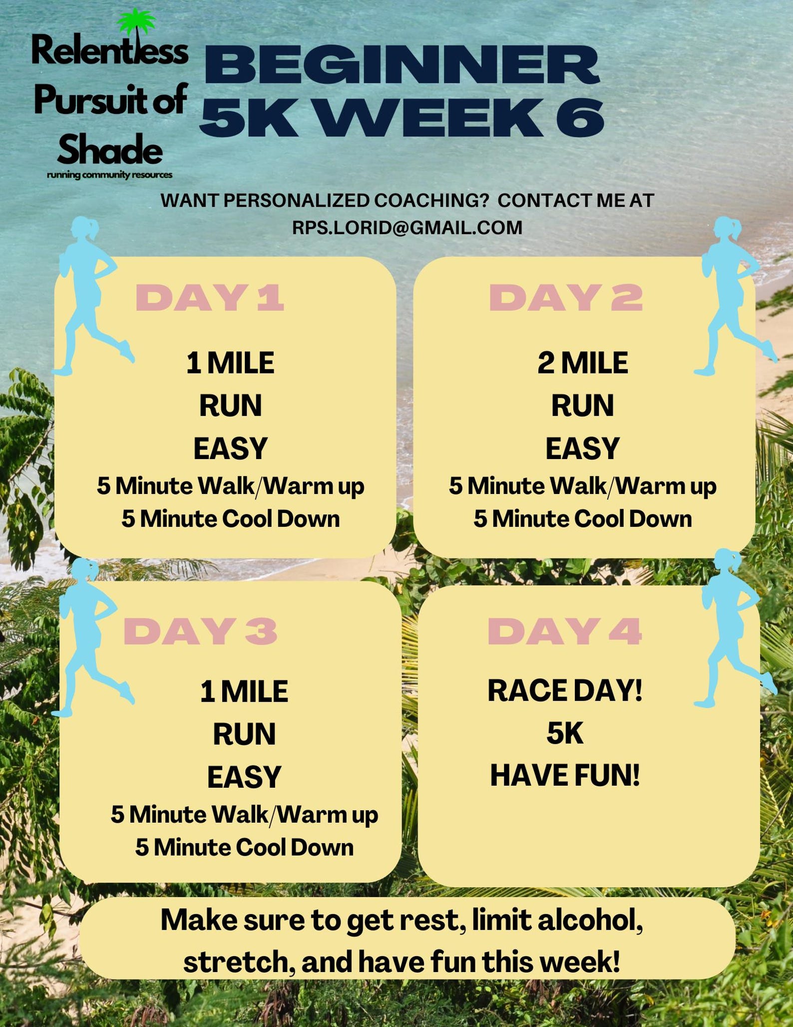 5K Beginner 6 Week Training Plan by RRCA Certified Run Coach - Etsy