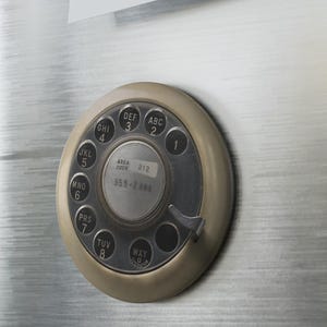 Vintage roterande telefonknappmagnet | Rund retro telefonmagnet