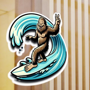 Adesivo in vinile "Big Foot Kiss-Cut" - Adesivo divertente per laptop, Adesivo per auto Sasquatch, Adesivo per paraurti Yeti, Adesivo umoristico per skateboard Cryptid, Squatch