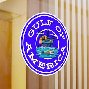 Golf van Amerika Kiss-Cut vinylstickers, booreilandstickers, stickers offshore-boten, nautische stickers, autoraamsticker, VS, cadeau-idee