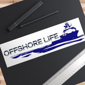 Bumperstickers voor werkende olievelden bevoorradingsboot, offshore leven, olievelden, maritiem decor, nautisch cadeau, vaarliefhebber, autosticker