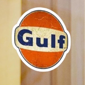 AUTOCOLLANT RACING, Stickers vinyles Kiss-Cut, sticker vintage Gulf Oil Racing, sticker voiture, cadeau amateur de course automobile, cadeau pour les fans de Nascar, sticker pour ordinateur portable