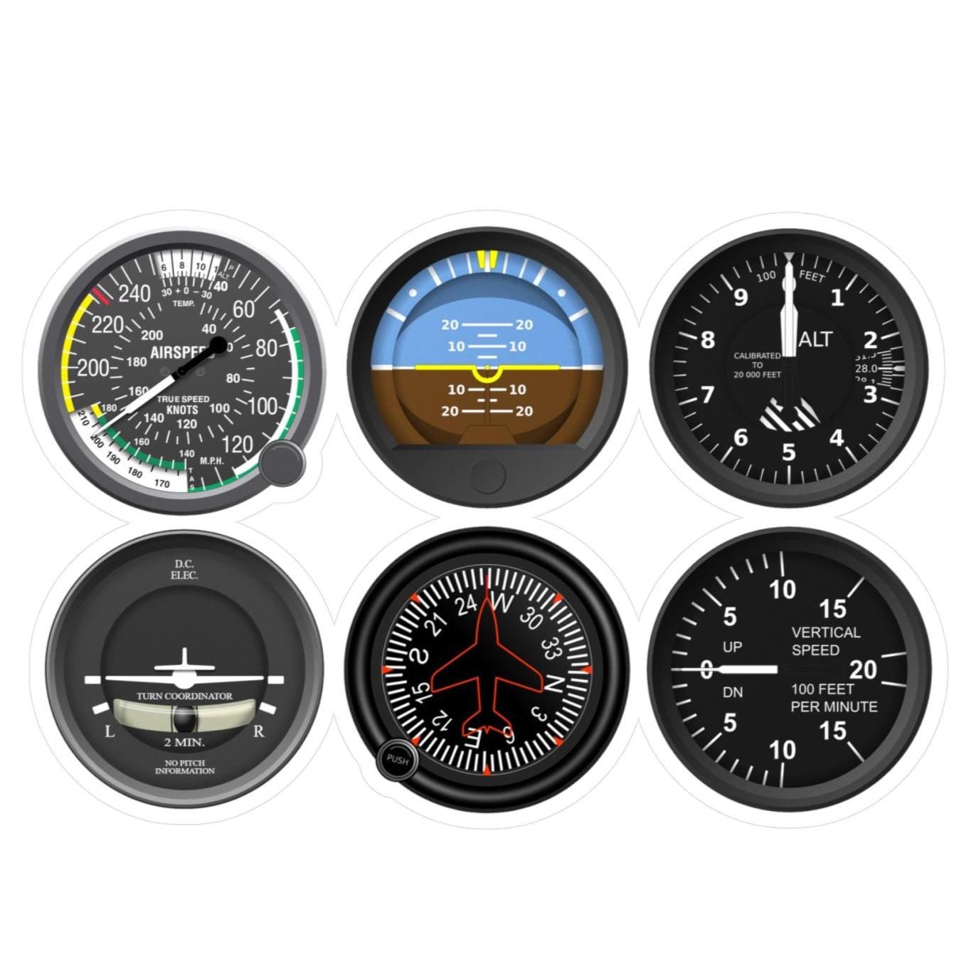Airplane Instrument Panel Vinyl Decals: Aviation Decor Stickers - Etsy