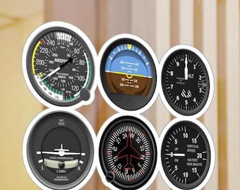 Airplane Instrument Panel Vinyl Decals: Aviation Decor Stickers