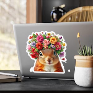 Squirrel Sticker | Peeking Squirrel Vinyl Decals | Cute Animal Stickers, Laptop Decals, Car Decals, Nature Lover Gift, Car Window Sticker
