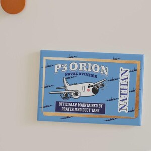 P3 Orion Naval Aviation Plane Magnet | Rectangle Button Magnet | Navy Air Veteran Gift
