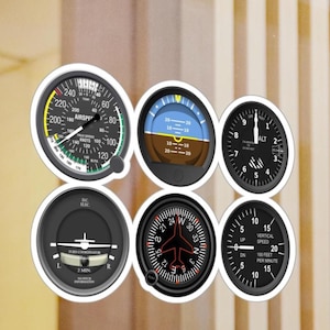 Airplane Instrument Panel Vinyl Decals: Aviation Decor Stickers