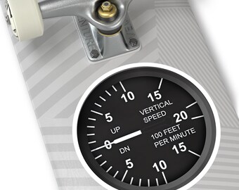 Vertical Speed Indicator Round Sticker | Aviation Cockpit Instrument Decal  |  Personalized Gift