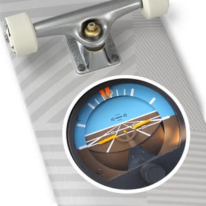 Aviation Round Stickers, Airplane Attitude Indicator Instrument Dial Design, Indoor\OutdoorDecal, Car Window Decal, Pilot Gift, Airplane