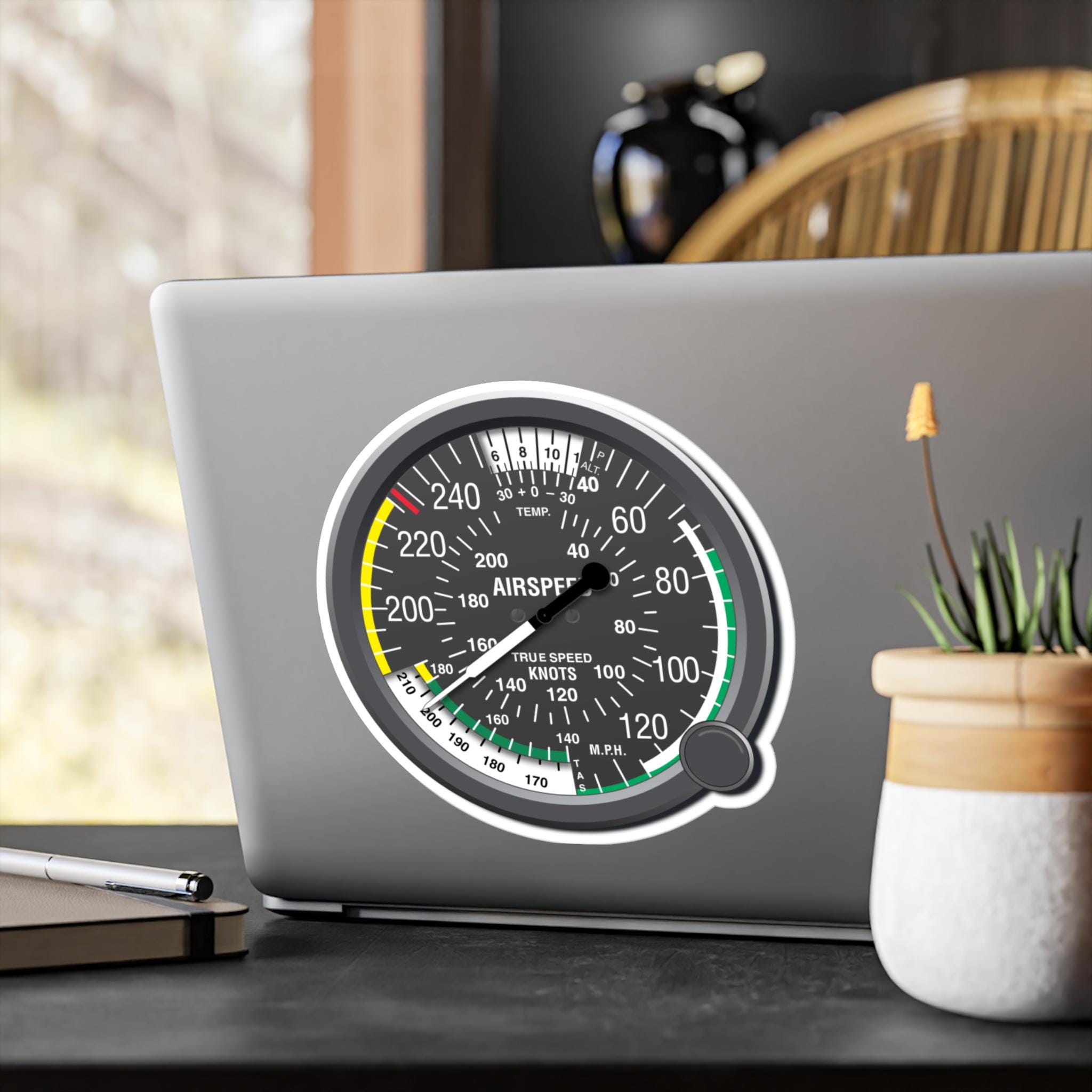 Airplane Navigation Airspeed Indicator Vinyl Decal | Aviation Decal, Car Window Sticker, Plane Gift, Aviation Geek, Gaming Decal, Pilot Gift