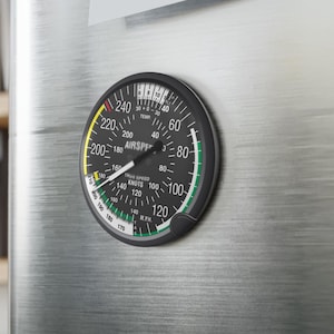 Airplane Navigation Magnet, Round | Aviation Decor, Aircraft Enthusiast Gift, Pilot, Flight Instrument Panel Dial,