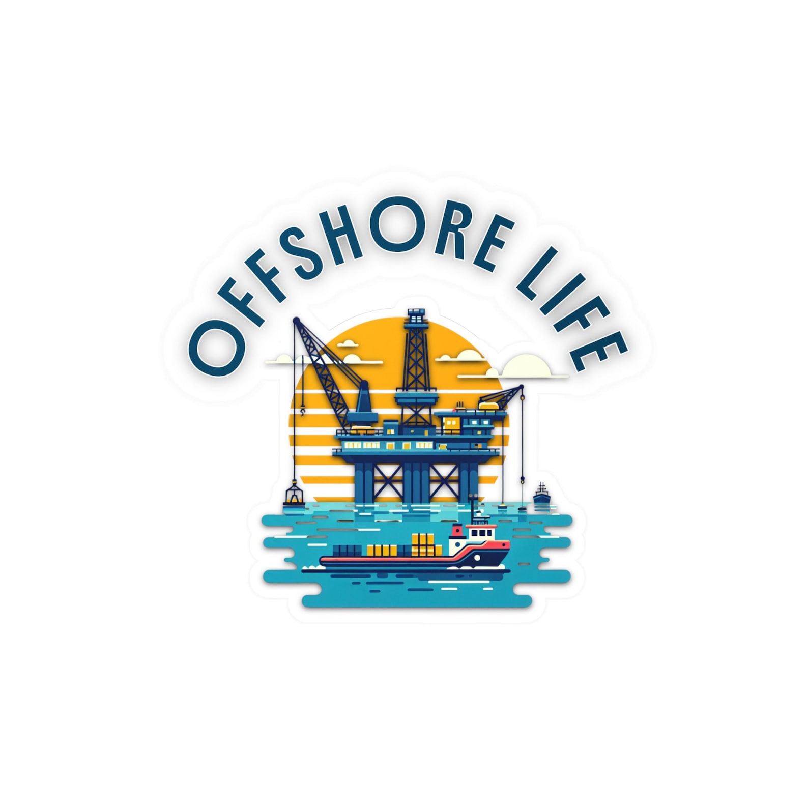 Offshore Life Vinyl Decal, Oil Rig Sticker, Nautical Decor - Etsy