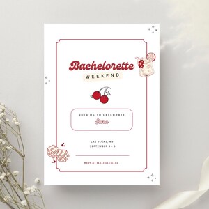 Las Vegas Bachelorette Party Invitation: Retro Vegas Theme, Printable & Mobile Canva Template image 4
