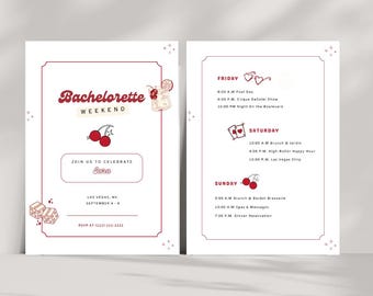 Las Vegas Bachelorette Party Invitation: Retro Vegas Theme, Printable & Mobile Canva Template