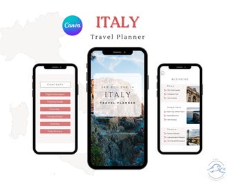 Italy Digital Travel Planner & Itinerary | Customizable Canva Template | Digital Download