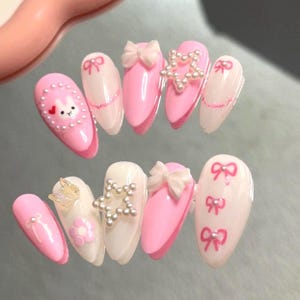 Pink Miffy Press On Nail Set