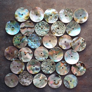 30 Select Abalone Shell Disks with Drilled Center Hole