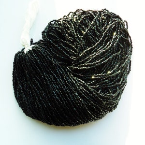 Glittery Jet Black 9/0 3-Cut Czech Seed Beads