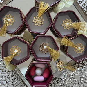 Pack de 10 boites à dragées, cadeaux invités, cadeaux de mariage, dragées baptême, cadeaux élégants pour pot de bonbons
