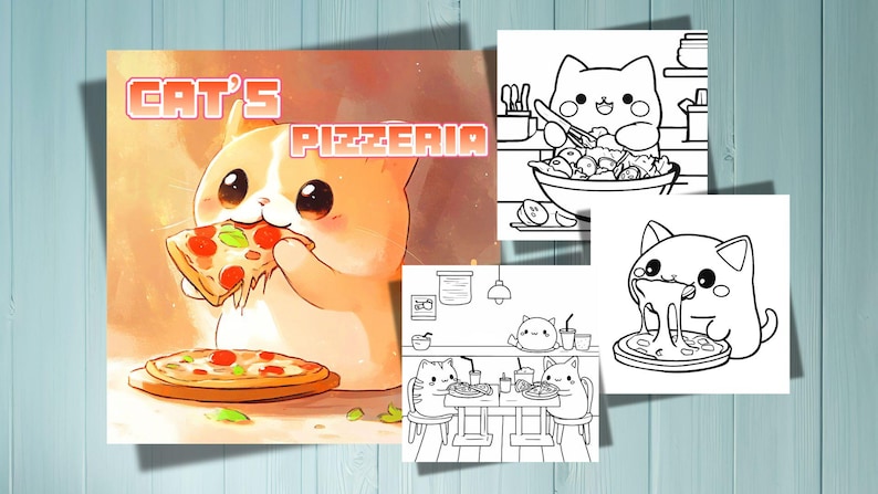 20 Cute Easy Cats Pizza Coloring Pages. Chibi Cats Coloring Pages ...