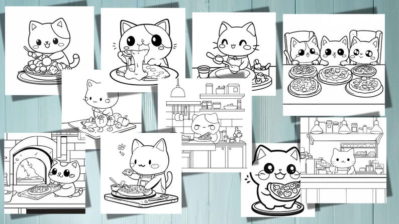 20 Cute Easy Cats Pizza Coloring Pages. Chibi Cats Coloring Pages ...