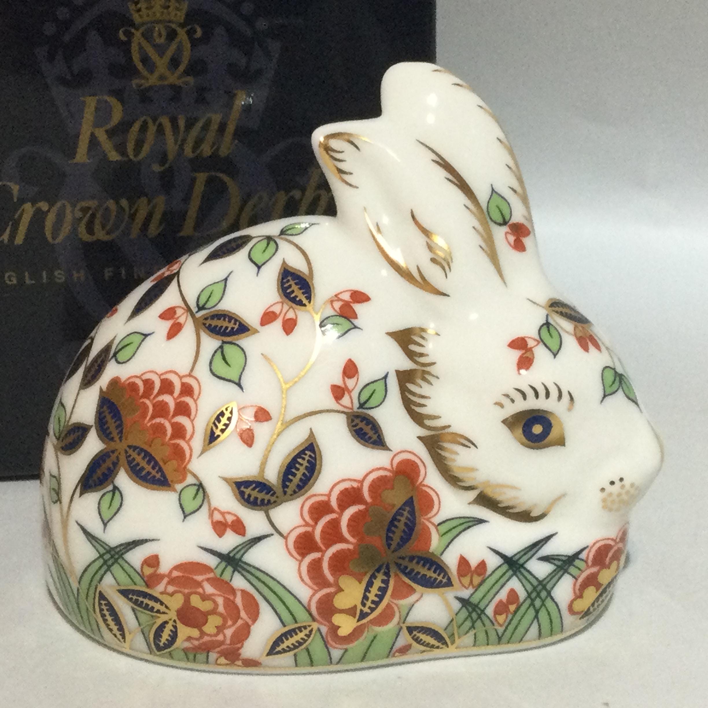 置物  CROWN DERBY New Year Rabbit Royal Crown Derby Rabbit - Etsy