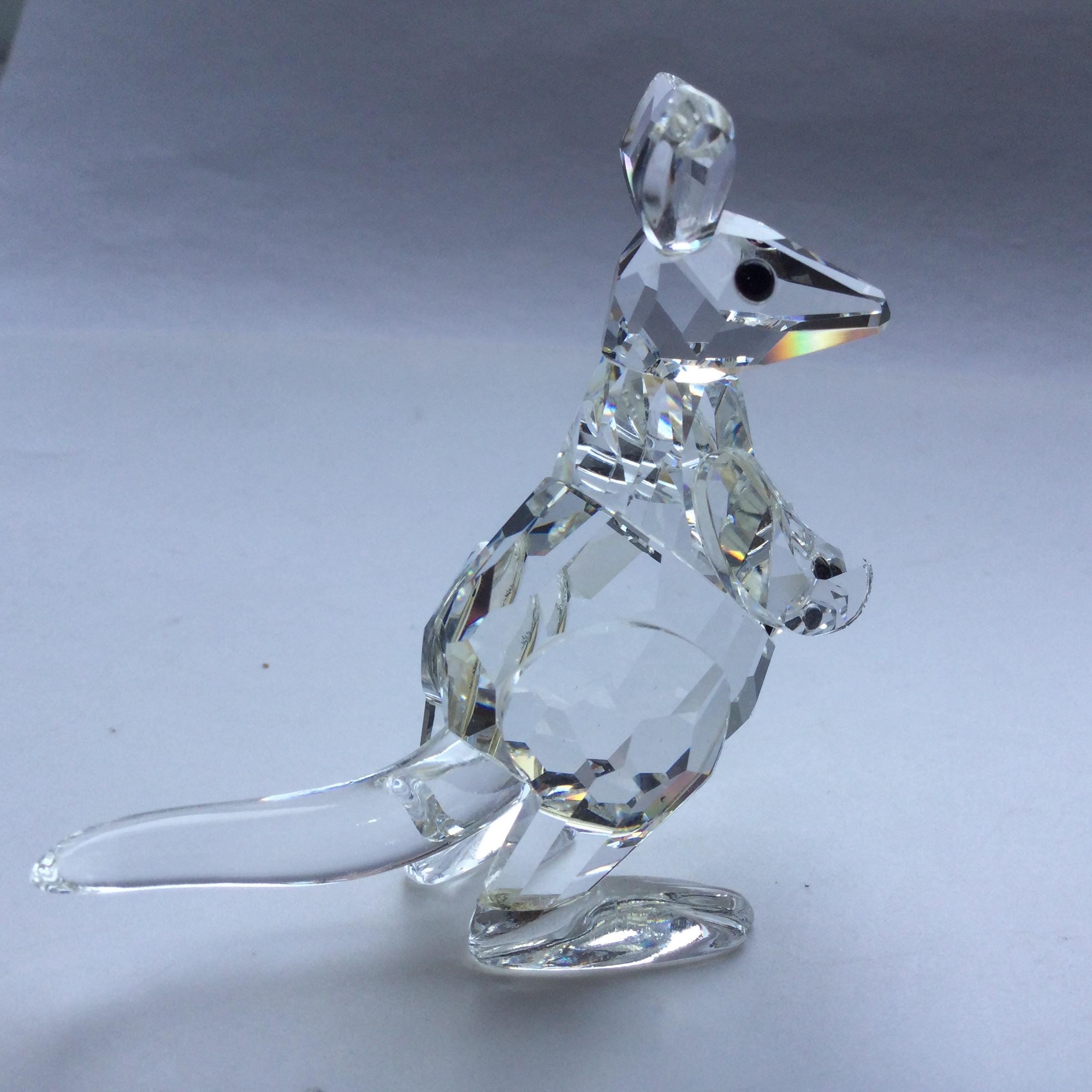 箱入りスワロフスキークリスタルカンガルーとベビージョーイ #181756