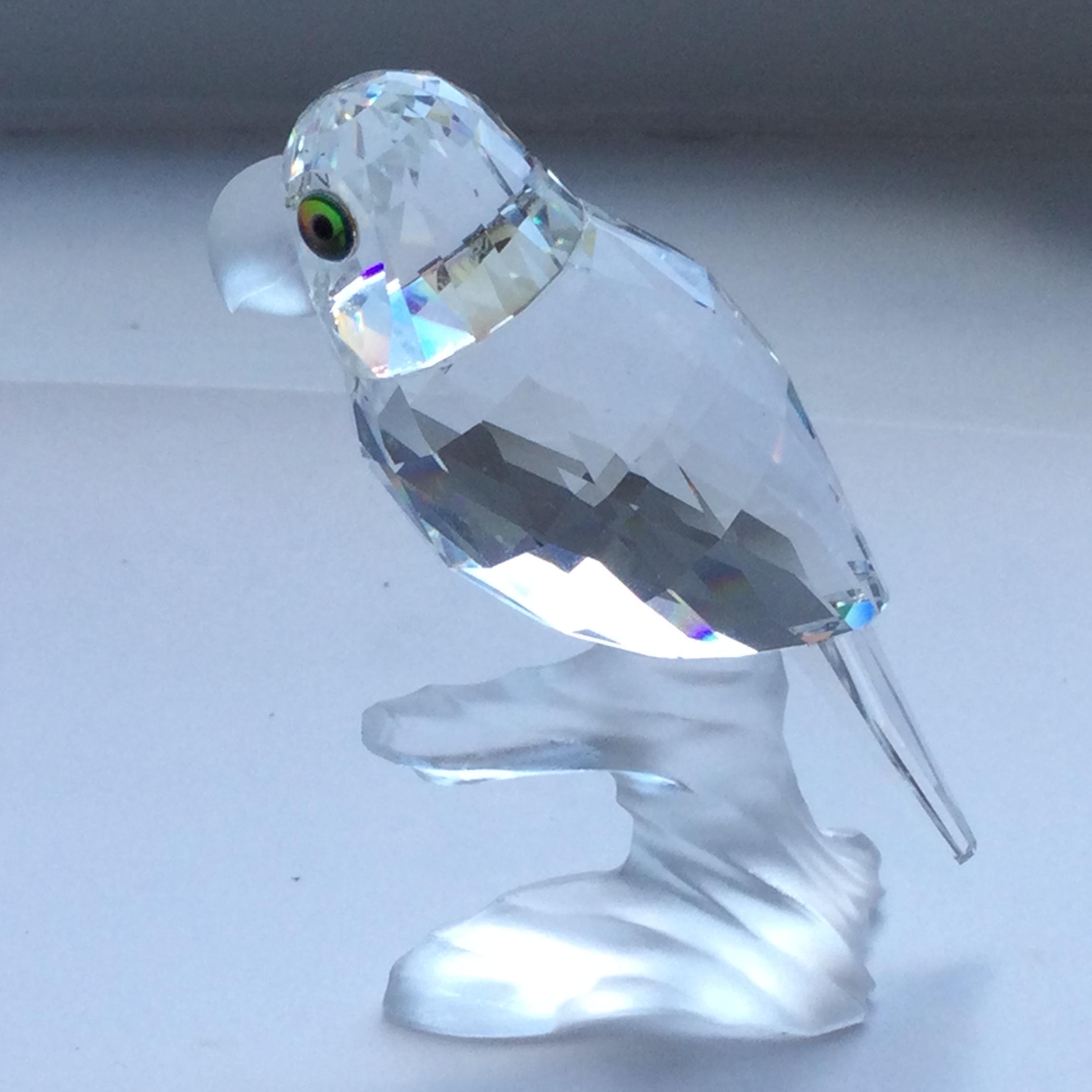 BOXED Swarovski Crystal PARROT on BRANCH (up in the Trees) #119443